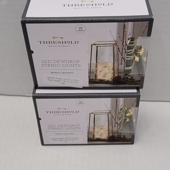 New 2 Threshold Led Dewdrop String Lights Battery Operated 40 lights Gold Bells - Picture 12 of 12
